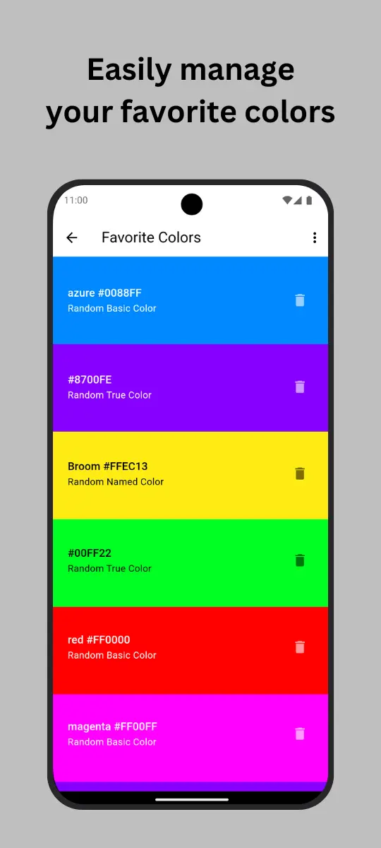 Easily manage your favorite colors