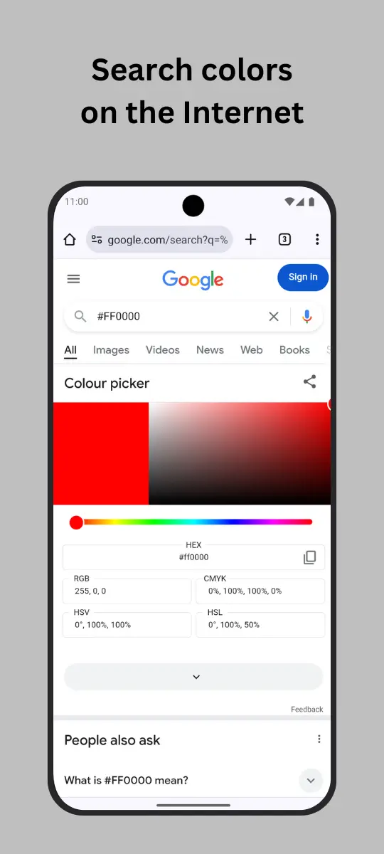 Search colors on the Internet