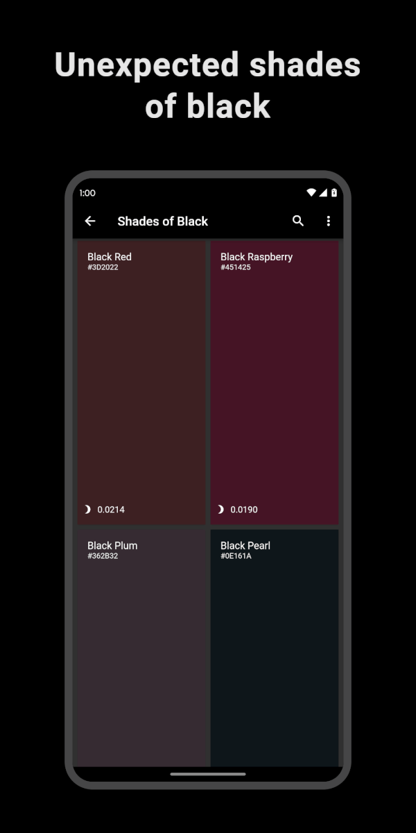 Hundreds of shades of black
