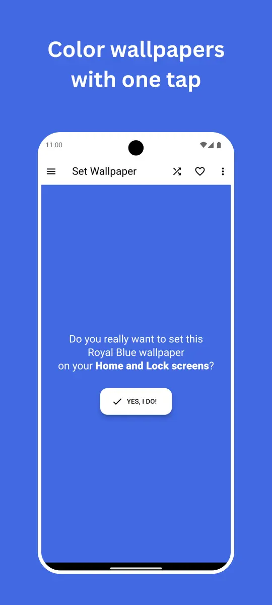 Color wallpapers with one tap