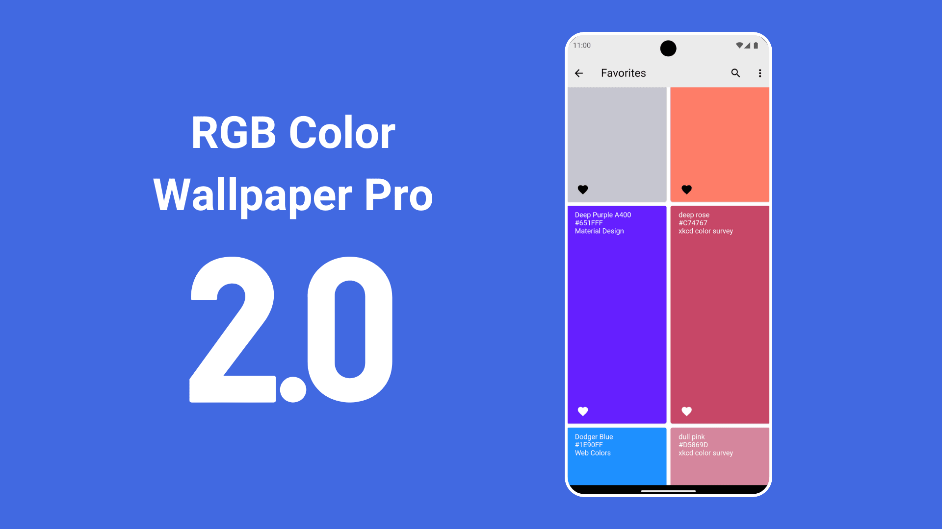 RGB Color Wallpaper Pro 2.0: Favorites, new design, improved browsing!